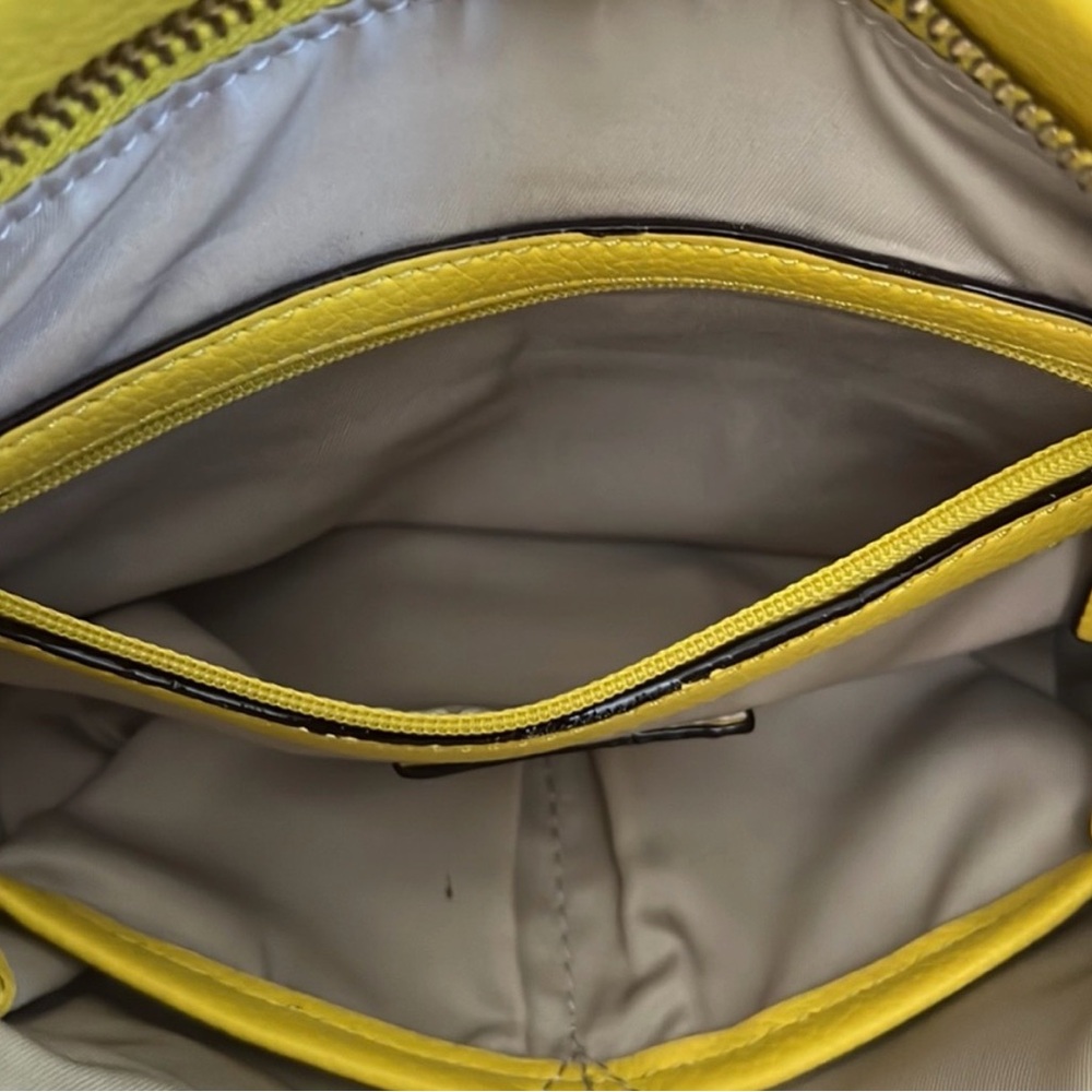 Isaac Mizrahi Sling Yellow Leather Women’s Bag - Picture 12 of 16